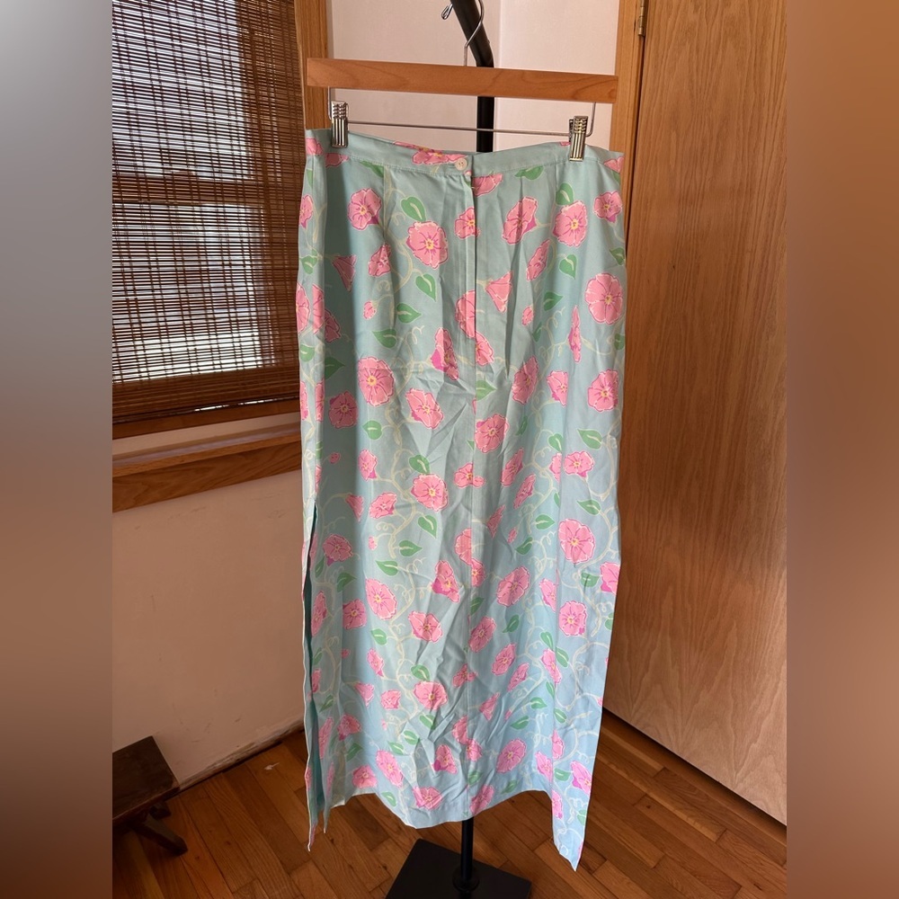 Lilly Pulitzer Maxi Skirt in Light Blue and Pink Floral - Picture 7 of 12